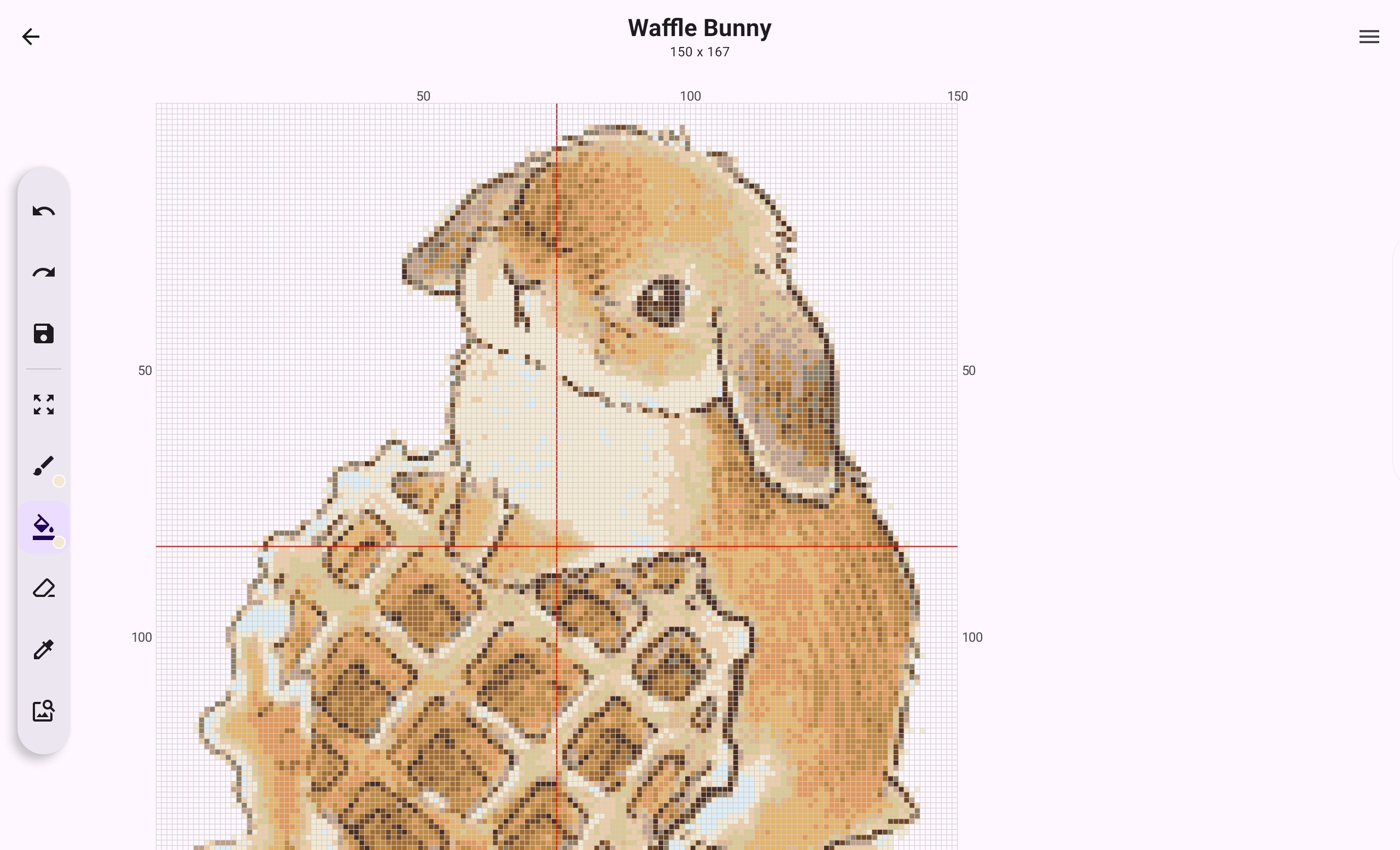 Pattern editor grid with drawing tools